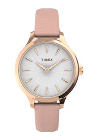 Timex zegarek TW2V06700 Peyton damski kolor różowy. Kolor: różowy. Materiał: skóra, materiał