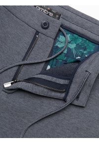 Ombre Clothing - Męskie spodenki wykonane z dwukolorowej melanżowej dzianiny - granatowe V1. Okazja: na co dzień. Kolor: niebieski. Materiał: dzianina. Wzór: melanż. Styl: casual #4