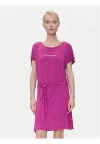 Emporio Armani Sukienka codzienna EW000783 AF12192 UA227 Różowy Regular Fit. Okazja: na co dzień. Kolor: różowy. Materiał: wiskoza. Typ sukienki: proste. Styl: casual