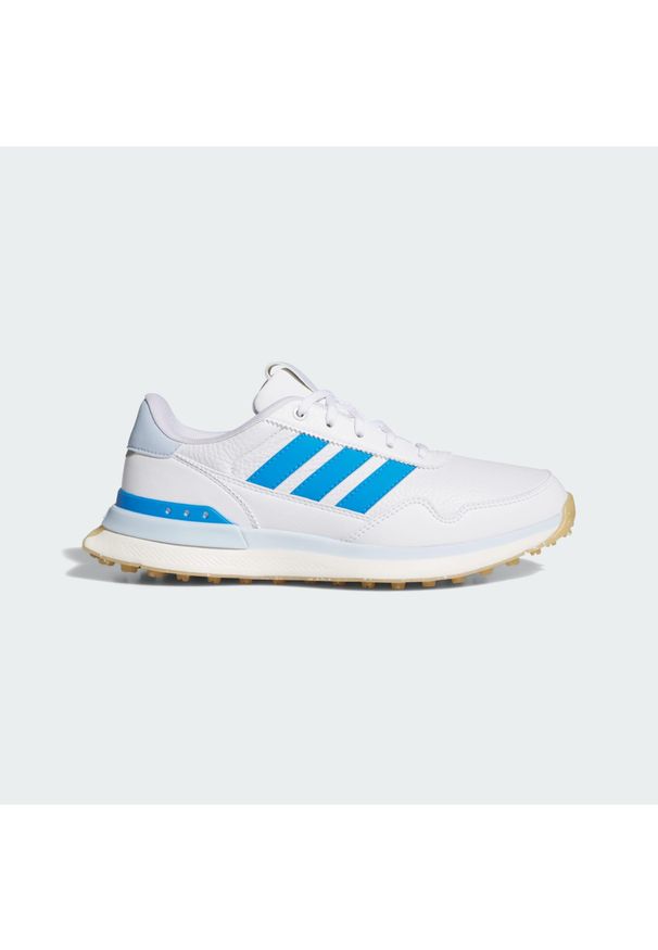 Adidas - Skórzane buty golfowe bez kolców S2G 26. Kolor: niebieski, biały, wielokolorowy. Materiał: skóra. Sport: golf