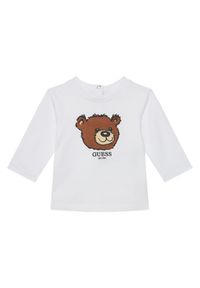 Guess Bluzka I5YI02 K8HM4 Biały Regular Fit. Kolor: biały. Materiał: bawełna