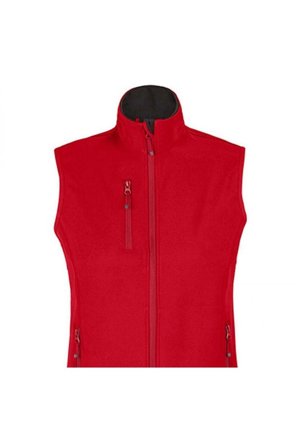 SOL'S - Ocieplacz Damski Falcon Softshell Zapinany Na Zamek Błyskawiczny. Kolor: czerwony. Materiał: softshell