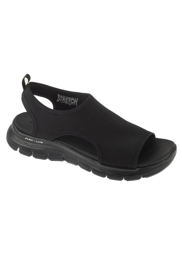 skechers - Sandały damskie, Flex Appeal 4.0 - Moon Lines. Kolor: czarny. Sezon: lato