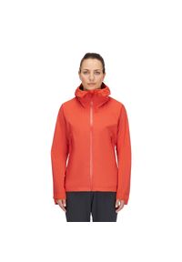 Kurtka przeciwdeszczowa damska Rab Women's Downpour Light Jacket z kapturem. Typ kołnierza: kaptur. Kolor: pomarańczowy