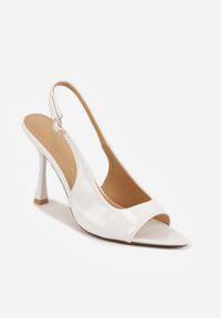Renee - Białe Sandały VICES na Szpilce z Lakierowanym Wykończeniem Nesamenis. Zapięcie: sprzączka. Kolor: biały. Materiał: lakier. Obcas: na szpilce. Styl: elegancki, klasyczny #9