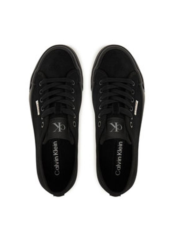 Calvin Klein Sneakersy Vulc Flatf Lace Up Sue/Wl Ck YW0YW02000 Czarny. Kolor: czarny. Materiał: skóra, zamsz