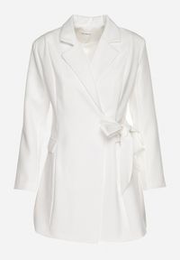 Born2be - Biała Kopertowa Sukienka z Imitacją Kieszeni Talriti. Kolor: biały. Typ sukienki: kopertowe. Styl: elegancki #2