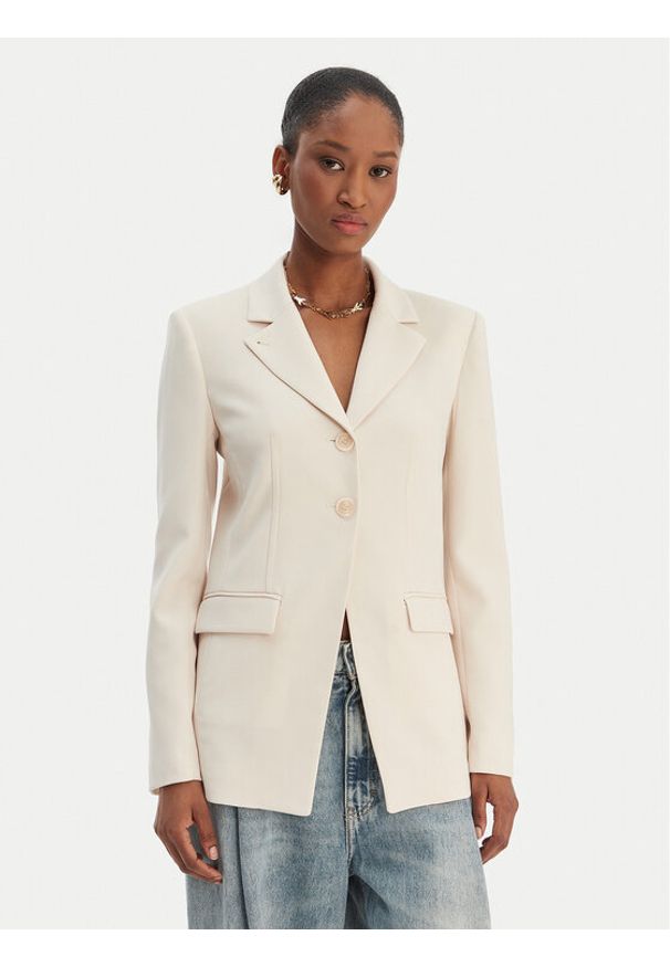 Patrizia Pepe Marynarka 8S0559/A6F5-W409 Écru Regular Fit. Kolor: kremowy. Materiał: syntetyk
