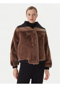 LOLA CASADEMUNT Kurtka przejściowa LF2501014 Brązowy Regular Fit. Kolor: brązowy. Materiał: syntetyk #1
