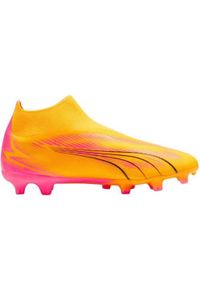 Buty piłkarskie męskie Puma 10775903. Zapięcie: bez zapięcia. Kolor: wielokolorowy, pomarańczowy. Materiał: materiał, syntetyk. Szerokość cholewki: normalna. Sport: piłka nożna
