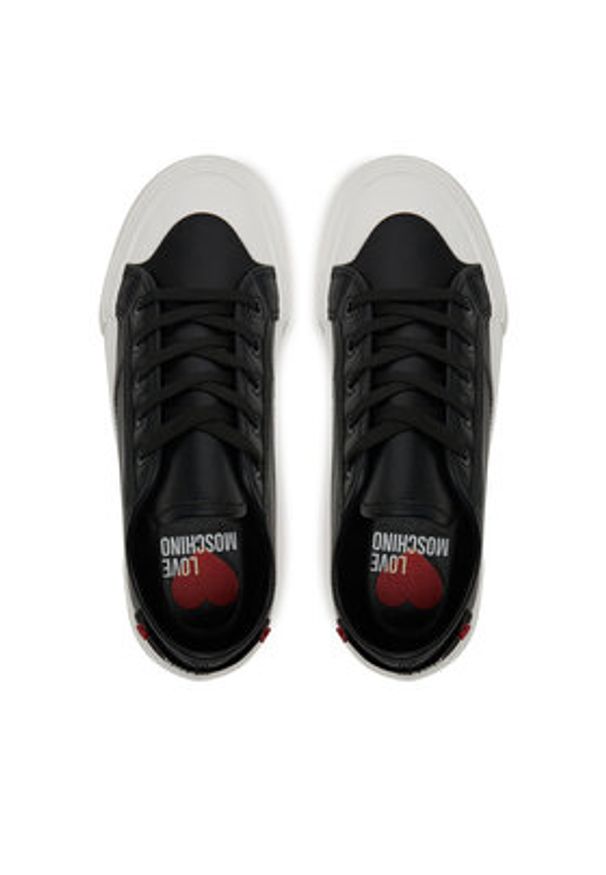 Love Moschino - LOVE MOSCHINO Trampki JA15012G1MIA0000 Czarny. Kolor: czarny. Materiał: skóra