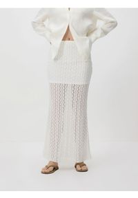 Reserved - Koronkowa spódnica maxi - biały. Kolor: biały. Materiał: koronka