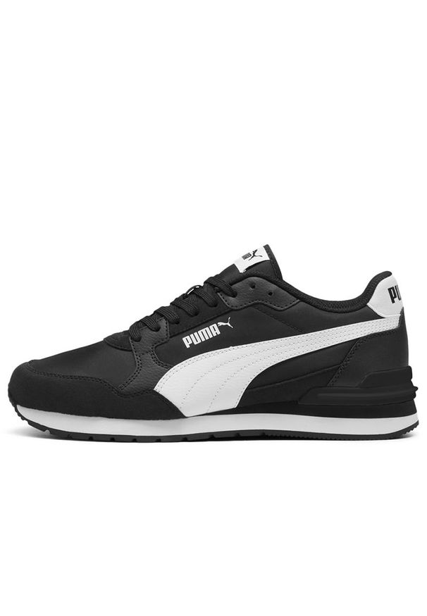 Buty męskie Puma ST Runner V4 NL 39906901- czarne. Okazja: na co dzień. Kolor: czarny. Materiał: guma, skóra, syntetyk. Szerokość cholewki: normalna. Sport: turystyka piesza