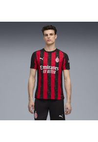 Puma - Męska autentyczna koszulka domowa AC Milan 25/26 PUMA For All Time Red Black. Kolor: czerwony, wielokolorowy, czarny. Sport: piłka nożna