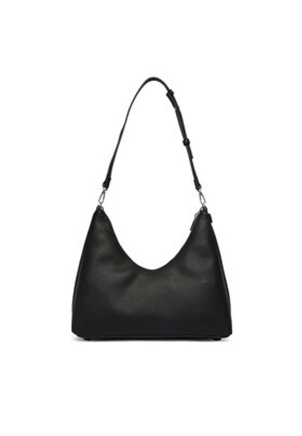 Calvin Klein Torebka Emblem Hw Pebble Shoulder Bag LV04F3495G Czarny. Kolor: czarny. Materiał: skórzane