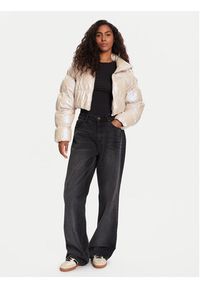 Adidas - adidas Kurtka zimowa Essentials Glossy 2-In-1 JX2985 Beżowy Loose Fit. Kolor: beżowy. Materiał: syntetyk. Sezon: zima #3