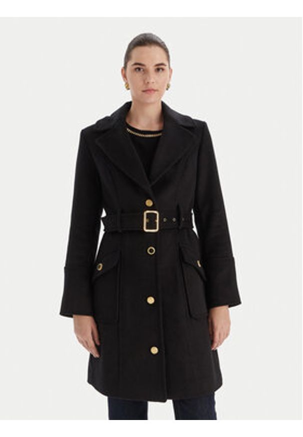 Marciano Guess Płaszcz wełniany 5BGL26 1799Z Czarny Regular Fit. Kolor: czarny. Materiał: syntetyk