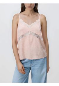 Reserved - Top z koronką - pastelowy róż. Kolor: różowy. Materiał: koronka. Wzór: koronka. Styl: klasyczny #1