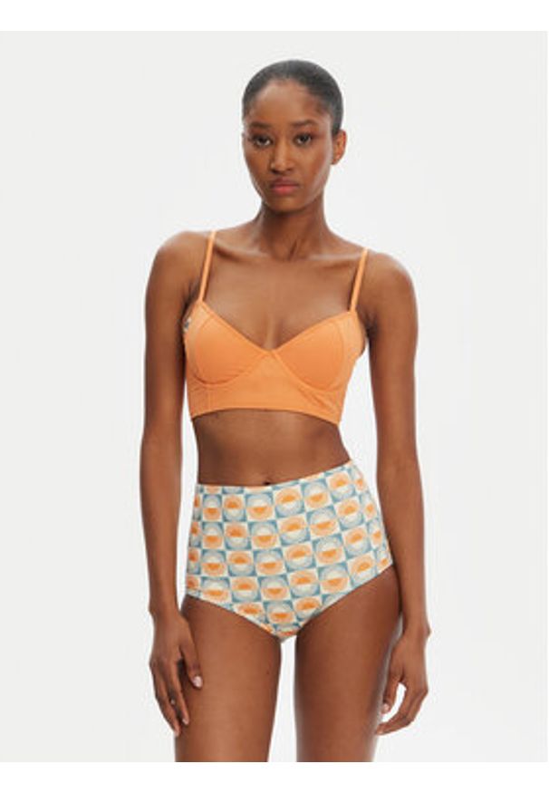 Quiksilver Góra od bikini Melly Top EQWX303137 Miedziany. Kolor: brązowy. Materiał: syntetyk