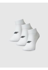4f - 4F Skarpetki casual za kostkę (3-pack) dziewczęce - białe 32-34. Kolor: biały. Materiał: materiał, bawełna, poliamid, włókno #1