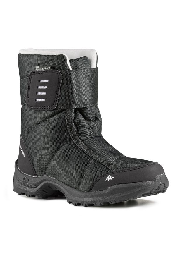 quechua - Buty turystyczne śniegowce dla dzieci Quechua SH100 X-Warm. Zapięcie: rzepy. Kolor: czarny. Materiał: poliester, guma. Sezon: zima