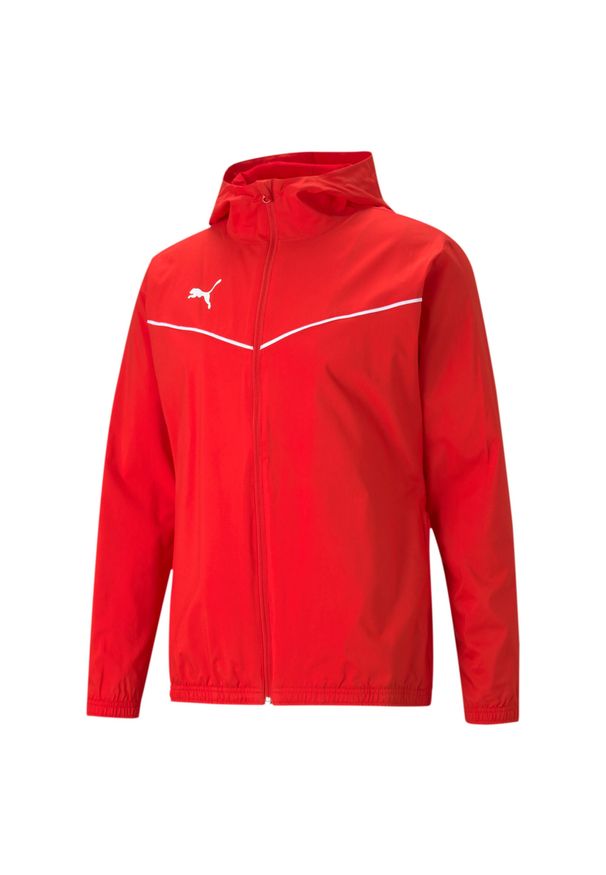 Puma teamRISE All Weather kurtka. Kolor: czerwony, wielokolorowy, biały. Materiał: poliester. Sport: bieganie