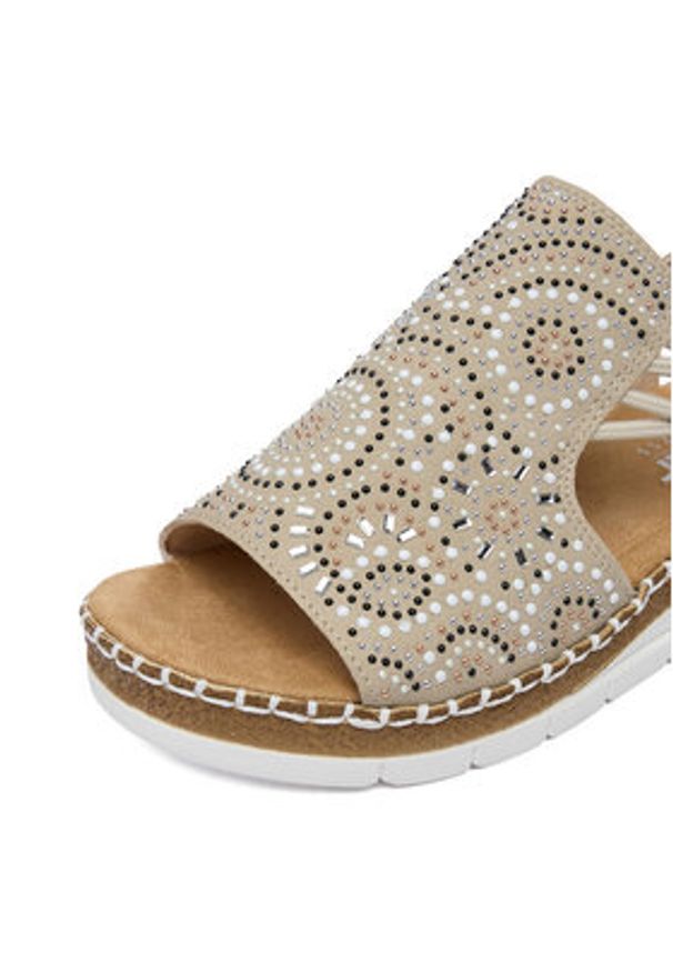 Rieker Sandały CEO-V1246-62 Beżowy. Kolor: beżowy. Materiał: skóra