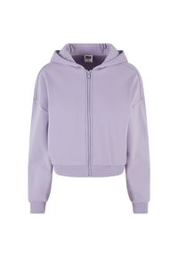 Damska rozpinana bluza z kapturem Urban Classics Cozy. Typ kołnierza: kaptur. Kolor: fioletowy. Materiał: bawełna, elastan #1