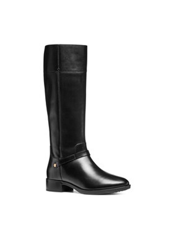 Geox Oficerki D Felicity D56G1B 00043 C9999 Czarny. Kolor: czarny. Materiał: skóra