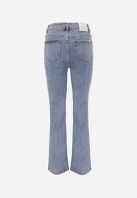 Born2be - Niebieskie Jeansy Dzwony z Bawełną Zapinane na Podwójny Guzik Daphlea. Okazja: na co dzień. Kolor: niebieski. Styl: elegancki, retro, casual #6