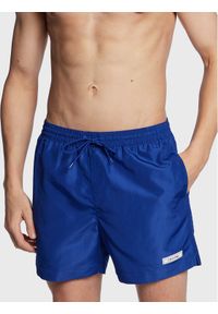 Calvin Klein Swimwear Szorty kąpielowe KM0KM00812 Niebieski Regular Fit. Kolor: niebieski. Materiał: syntetyk #1