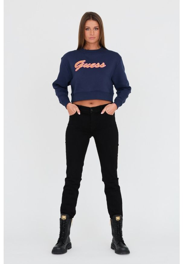 Guess - GUESS Granatowa bluza. Kolor: niebieski