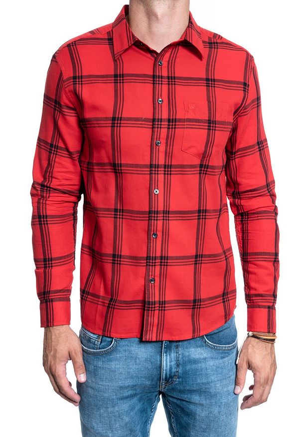 Wrangler - KOSZULA MĘSKA WRANGLER LS 1PKT SHIRT FORMULA RED W5A1ORXWO 112129981