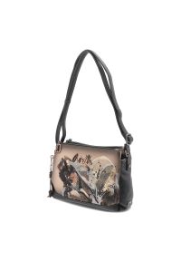 Brązowa Torebka Anekke Modna Damska Listonoszka. Kolor: brązowy. Wzór: aplikacja. Materiał: zdobione. Styl: casual. Rodzaj torebki: na ramię #4