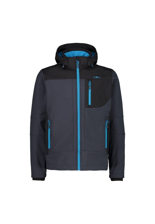 Kurtka męska turystyczna CMP 3A01787N. Typ kołnierza: kaptur. Kolor: niebieski. Materiał: softshell. Sport: turystyka piesza
