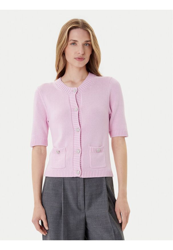Morgan Kardigan 252-MADERE Różowy Regular Fit. Kolor: różowy. Materiał: bawełna