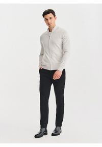 Pako Lorente - PAKO LORENTE - Jasnoszary rozpinany sweter z kieszeniami. Okazja: na co dzień. Kolor: szary. Materiał: wełna, poliamid, bawełna. Styl: casual #4