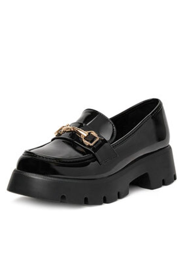 DeeZee Loafersy HXG2052-296 Czarny. Kolor: czarny. Materiał: skóra
