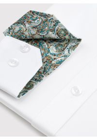 Pako Lorente - PAKO LORENTE – Biała koszula męska z kontrastowym wykończeniem. Kolor: biały. Materiał: bawełna, elastan. Długość rękawa: długi rękaw. Długość: długie #5