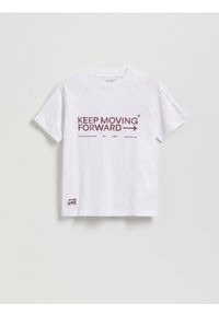 Reserved - Bawełniany t-shirt - biały. Kolor: biały. Materiał: bawełna
