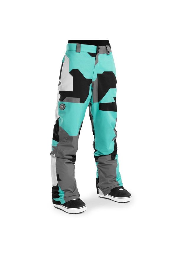 SIROKO - Spodnie snowboardowe damskie P1-W Sleet. Kolor: szary, niebieski, wielokolorowy. Sezon: zima. Sport: snowboard
