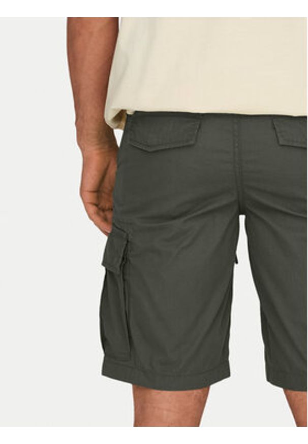 Only & Sons Szorty materiałowe Loc Cargo 22029214 Zielony Regular Fit. Kolor: zielony. Materiał: bawełna