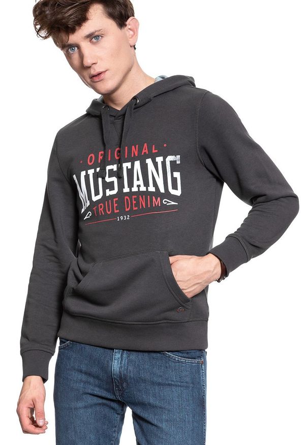 Mustang - BLUZA MUSTANG Printed Hoodie PHANTOM 1009346 4087