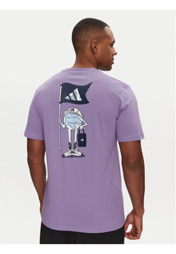 Adidas - adidas T-Shirt Earth Day Graphic JI6757 Fioletowy Regular Fit. Kolor: fioletowy. Materiał: bawełna