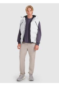 4f - 4F Bezrękawnik puchowy z wypełnieniem syntetycznym męski - szary S. Okazja: na co dzień. Typ kołnierza: kaptur. Kolor: szary. Materiał: puch, syntetyk. Długość rękawa: bez rękawów. Długość: długie. Styl: casual, klasyczny, sportowy #2