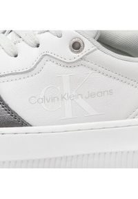 Calvin Klein Jeans Sneakersy Chunky Cupsole Laceup Metallic YW0YW007830LB Biały. Kolor: biały. Materiał: skóra