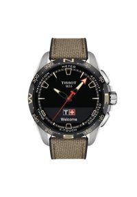 TISSOT T-TOUCH CONNECT SOLAR T121.420.47.051.07. Materiał: skóra. Styl: sportowy