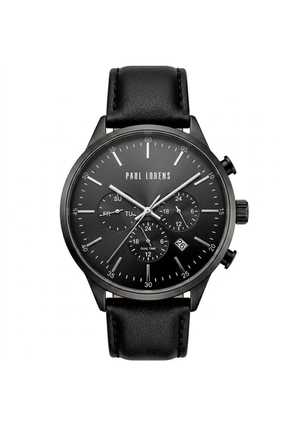 Zegarek G.Rossi Zegarek męski Paul Lorens LARGO skórzany Dual Time. Materiał: skóra