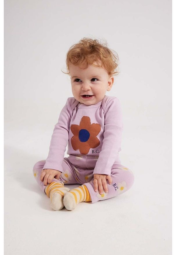 Bobo Choses - A.P.C. legginsy niemowlęce kolor fioletowy wzorzyste. Kolor: fioletowy. Materiał: bawełna