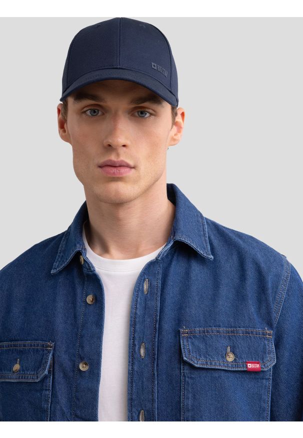 Big-Star - Koszula męska jeansowa granatowa Cody 584. Okazja: na co dzień. Kolor: niebieski. Materiał: jeans. Wzór: melanż, ze splotem. Styl: elegancki, casual